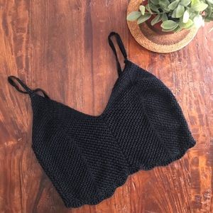 Black Crochet Tank Crop Top